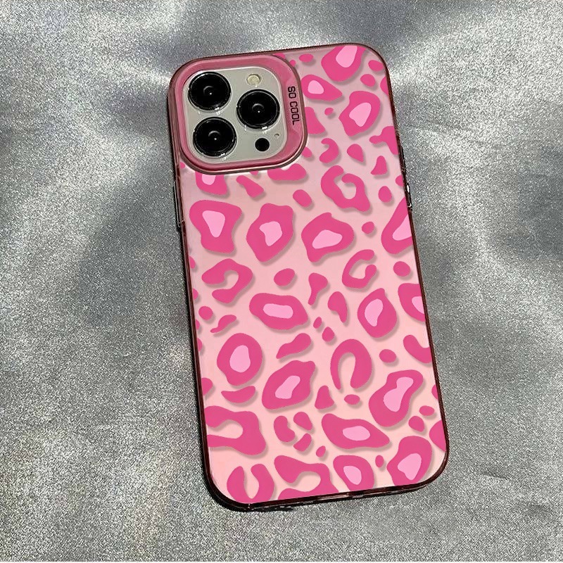 Phone Cases Galaxy S24 - Pink Leopard Print Phone Case for