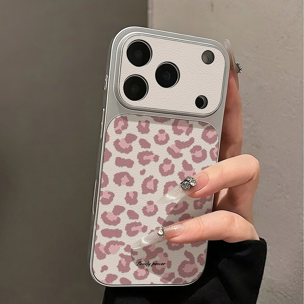 Phone Cases Leopard Print - Pink Leopard Print Leather Phone Case