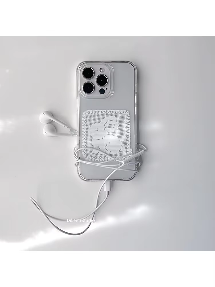 Phone Cases Korea - Korean Ins White Lace Pattern Cute