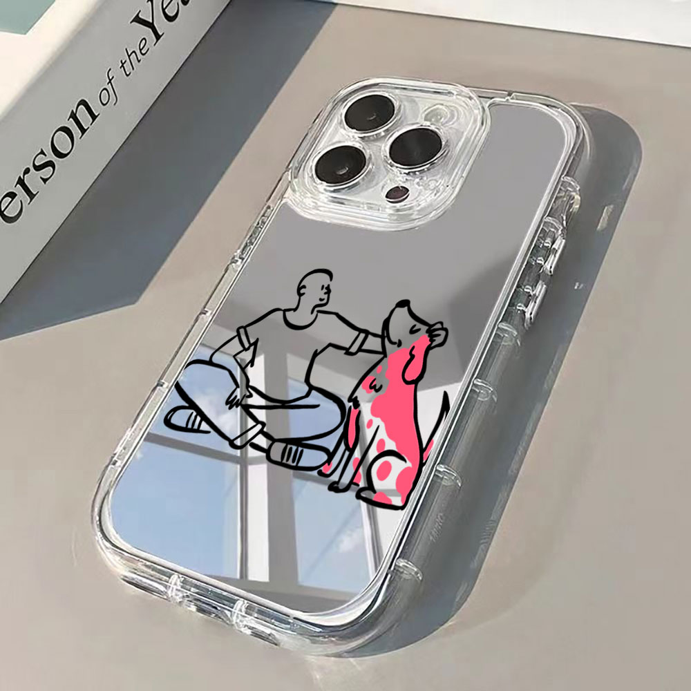 Phone Cases Men - Warm Man Spotted Dog Doodle Mirror