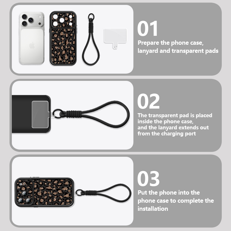 Brown Leopard Printed Lanyard  - Phone Cases Leopard Print recension och pris