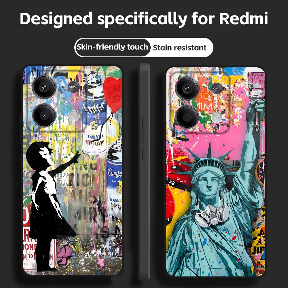 Banksy Graffiti Art  Phone Cas - Phone Cases Xiaomi Redmi 12 recension och pris