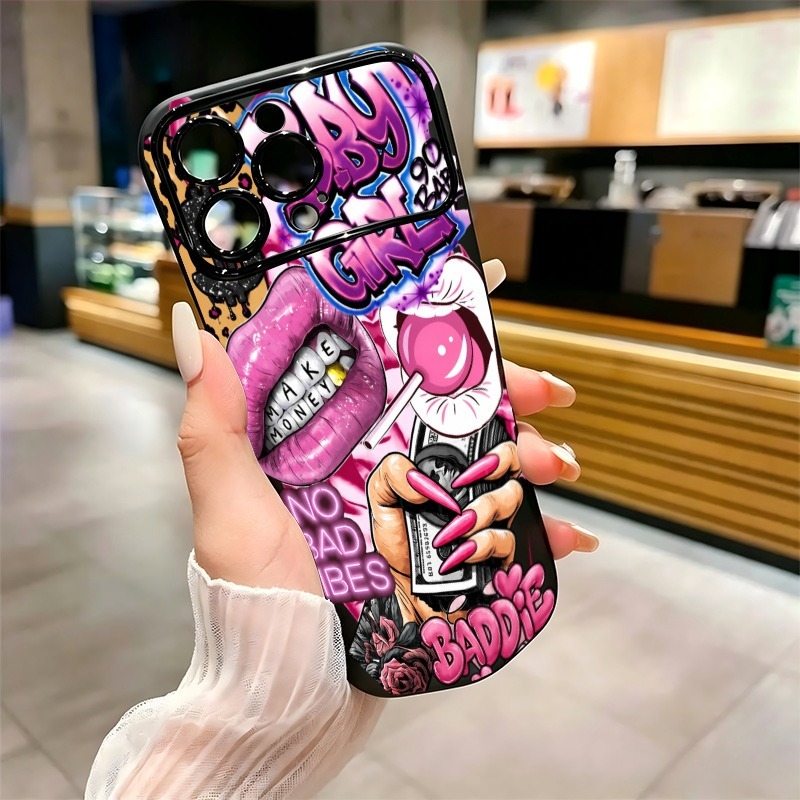 Hip Hop Pink Lips Baby Girl Gr - Phone Cases Girls recension och pris