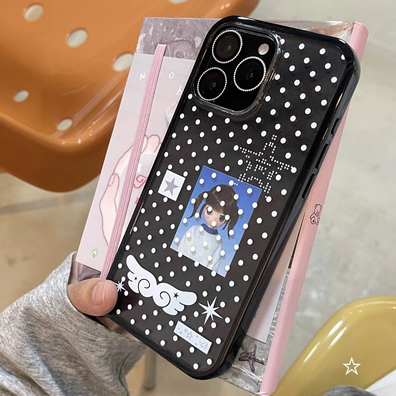 Ins Korean Girl Polka Dots Win - Phone Cases Girls recension och pris