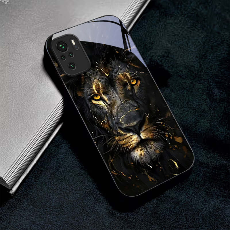 Lion With Golden Black Glass P - Phone Cases Xiaomi Redmi 12 recension och pris