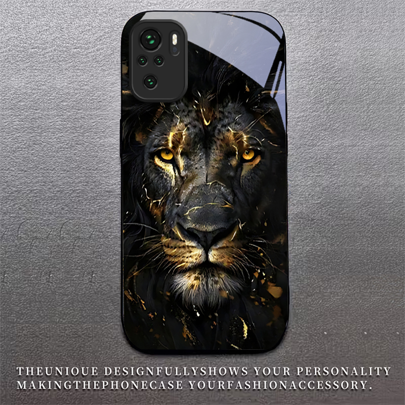 Lion With Golden Black Glass P - Phone Cases Xiaomi Redmi 12 recension och pris