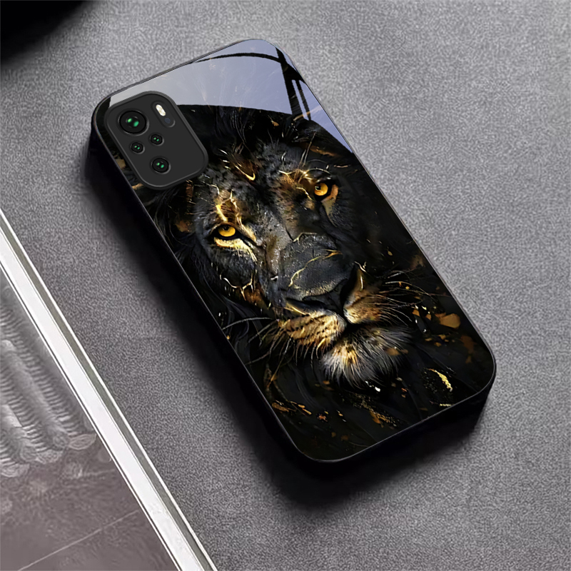 Lion With Golden Black Glass P - Phone Cases Xiaomi Redmi 12 recension och pris
