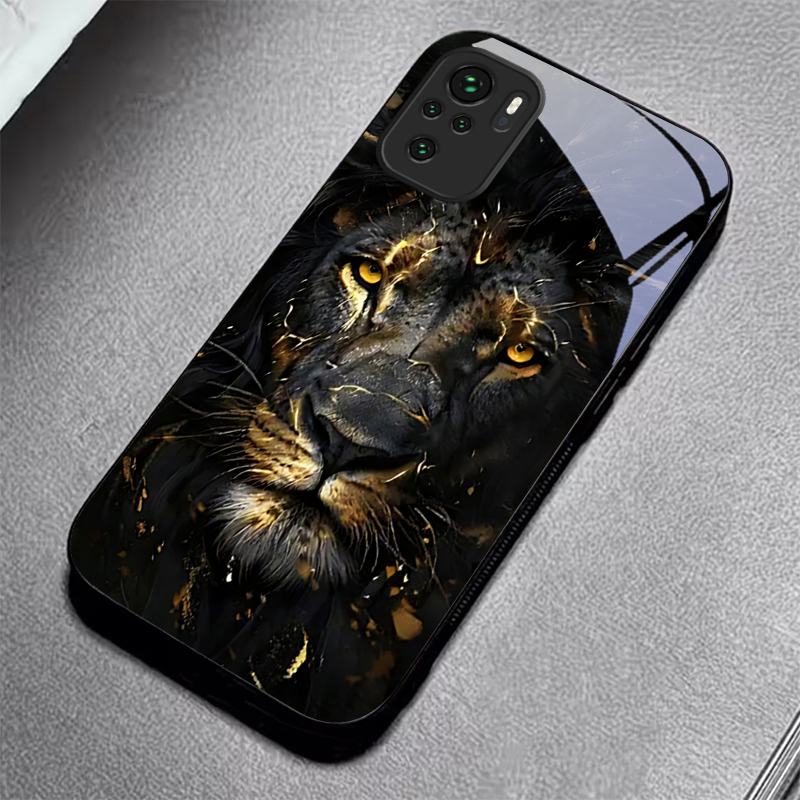 Lion With Golden Black Glass P - Phone Cases Xiaomi Redmi 12 recension och pris