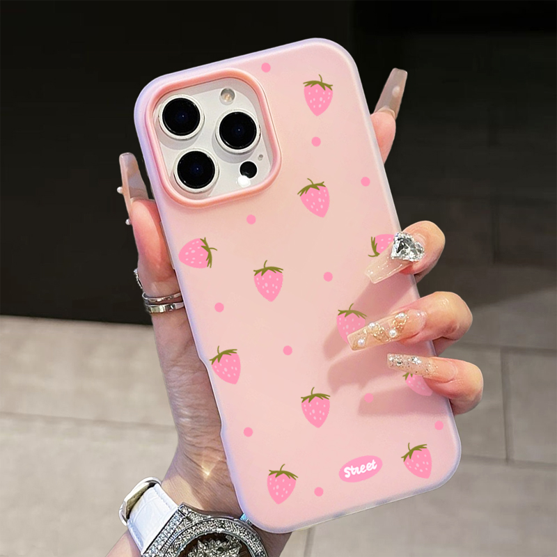 Sweet Pink Strawberry Pattern  - Phone Cases Xiaomi Redmi 12 recension och pris
