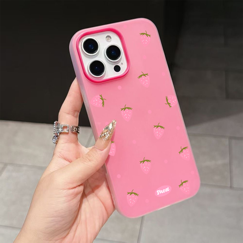 Sweet Pink Strawberry Pattern  - Phone Cases Xiaomi Redmi 12 recension och pris