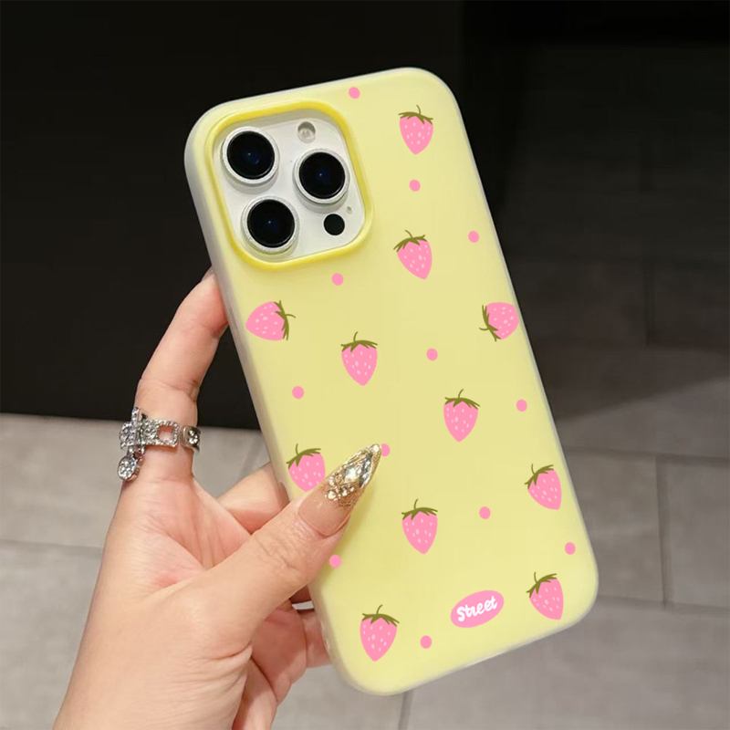 Sweet Pink Strawberry Pattern  - Phone Cases Xiaomi Redmi 12 recension och pris