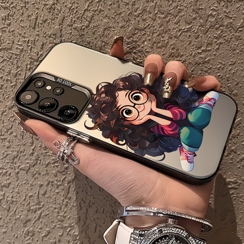 Cute Curly Hair Glasses Girl C - Phone Cases Girls recension och pris