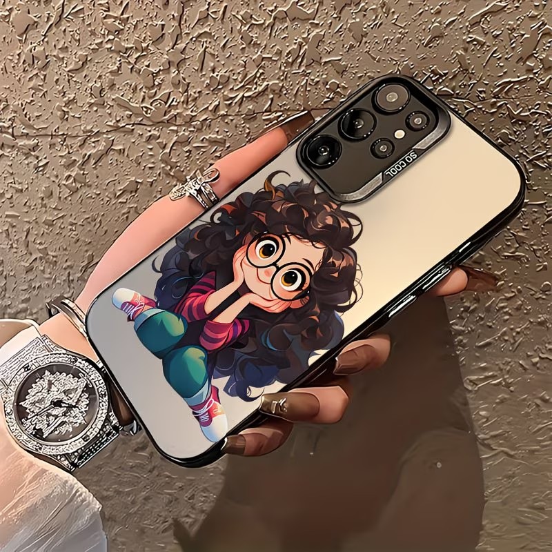 Cute Curly Hair Glasses Girl C - Phone Cases Girls recension och pris