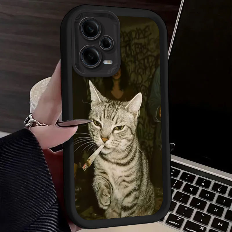 Trendy Cat Smoking Phone Case  - Phone Cases Xiaomi Redmi 12 recension och pris