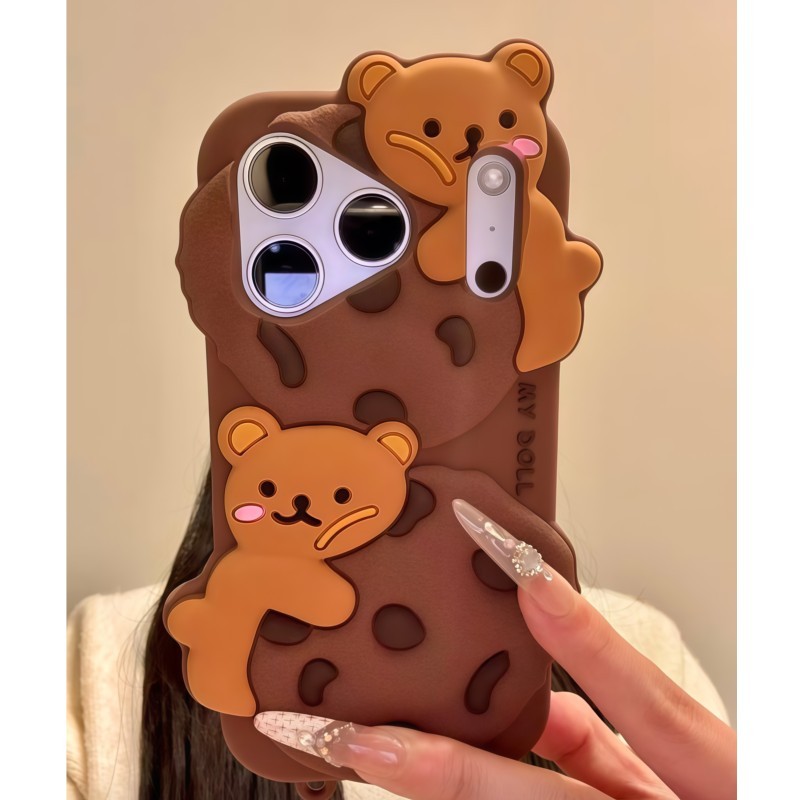 3D Cartoon Kawaii Biscuit Bear - Phone Cases Girls recension och pris