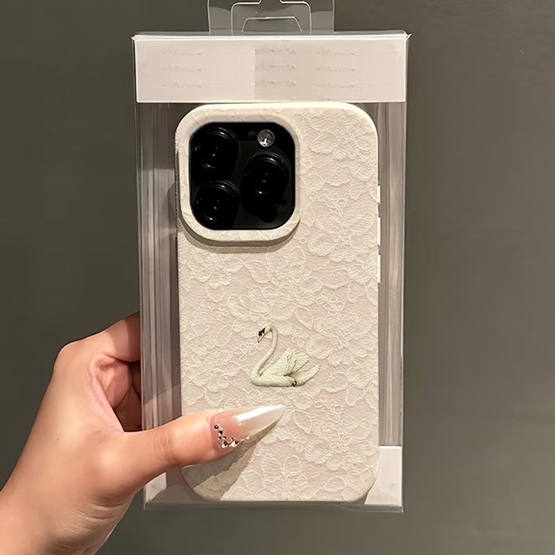 Lace Swan Pattern Lychee Textu - Phone Cases Popular recension och pris