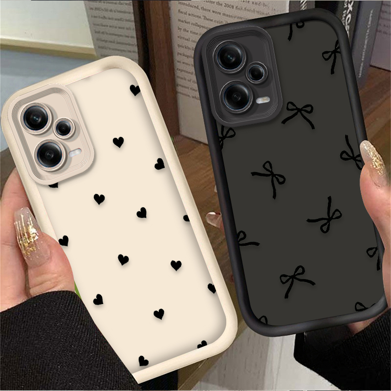 Black Love Heart Bowknot Phone - Phone Cases Xiaomi Redmi 12 recension och pris