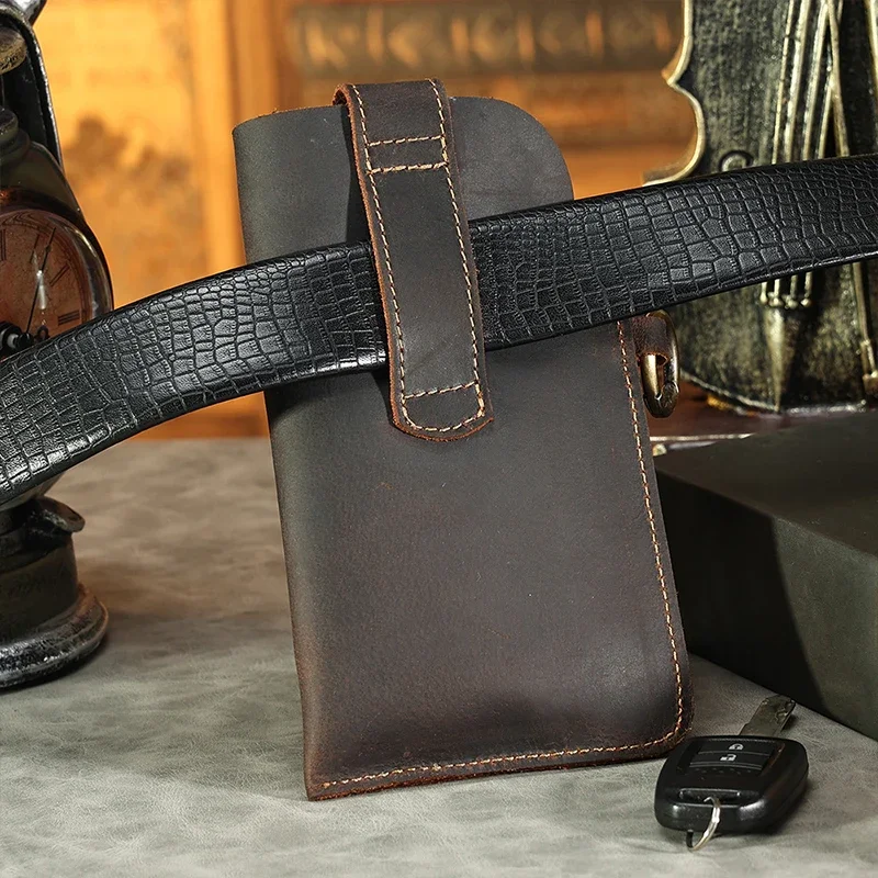 Mens Genuine Leather Waist Bag - Phone Cases Men recension och pris