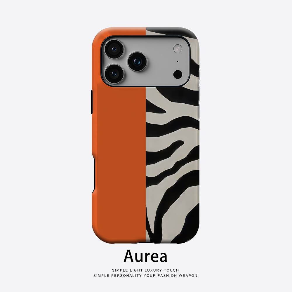 Orange Black Zebra Color Block - Phone Cases Zebra recension och pris