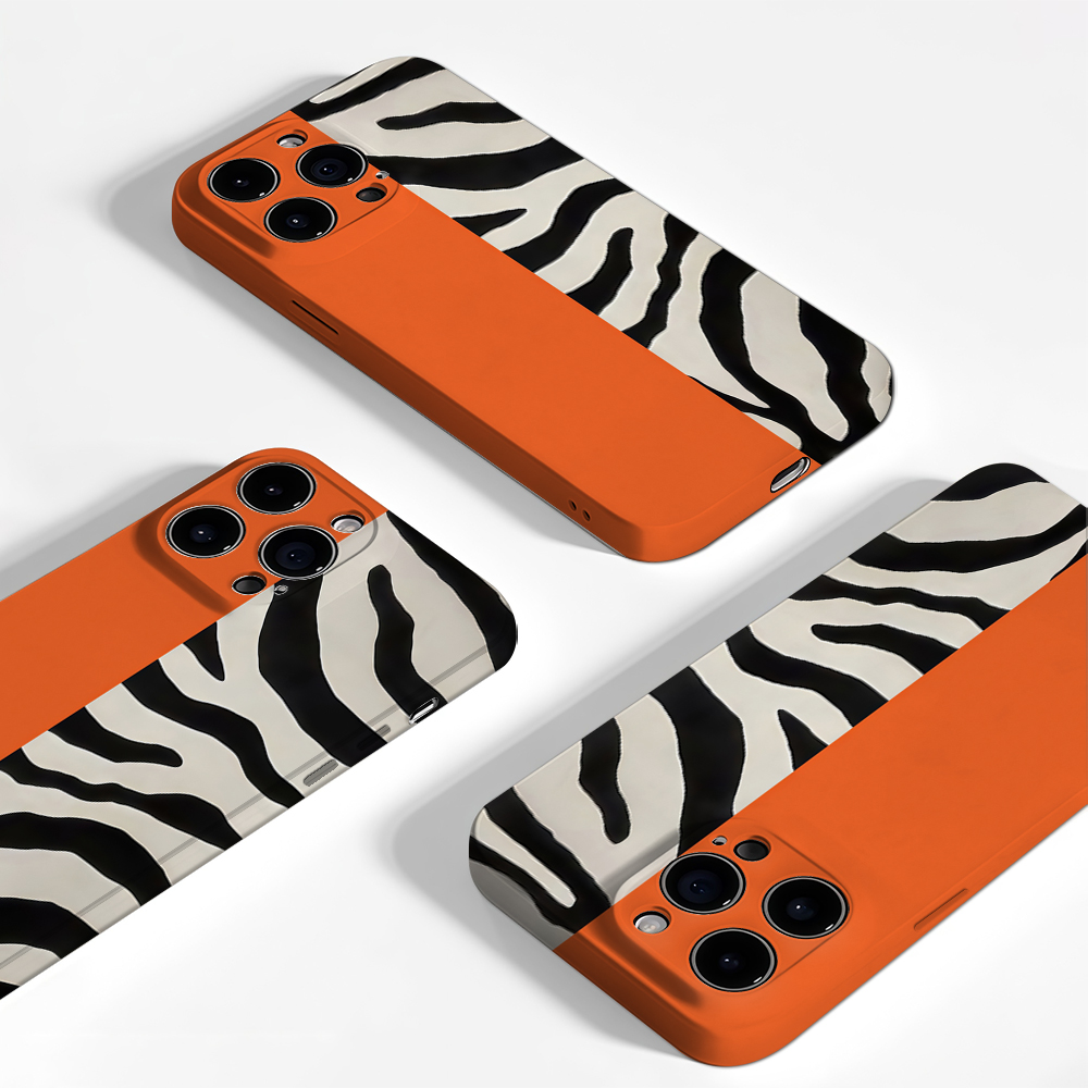 Orange Black Zebra Color Block - Phone Cases Zebra recension och pris