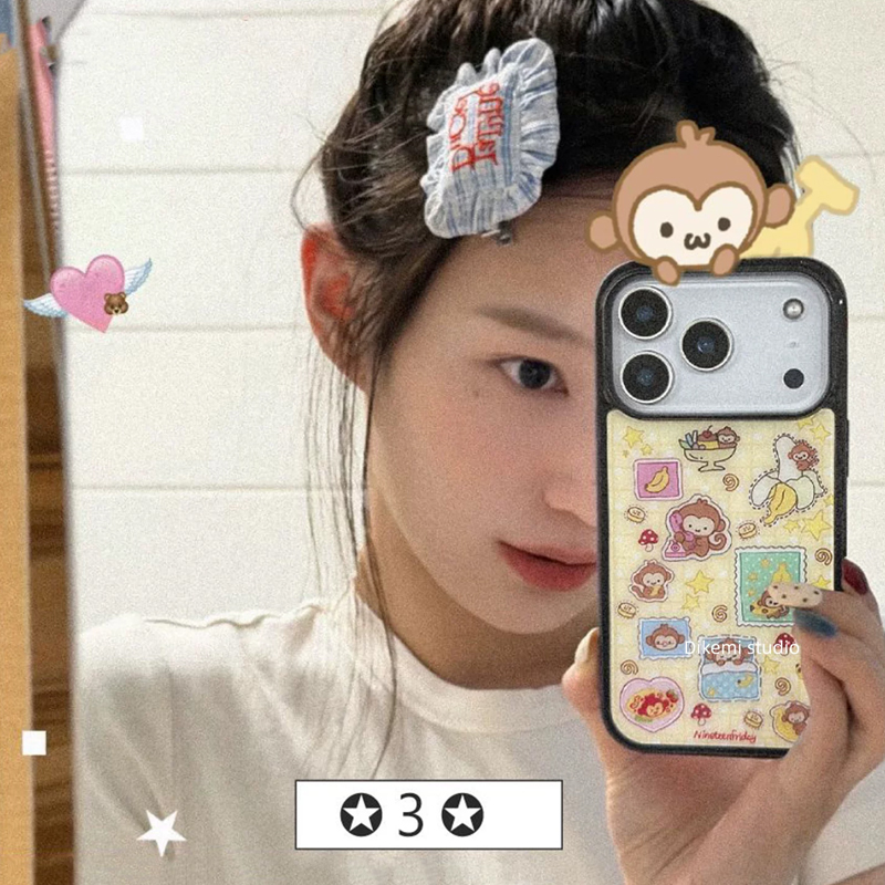 Korean Ins Blue Yellow Monkey  - Phone Cases Korea recension och pris